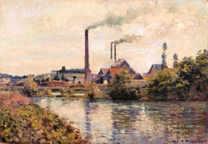 The factory in Pontoise de Camille Pissarro