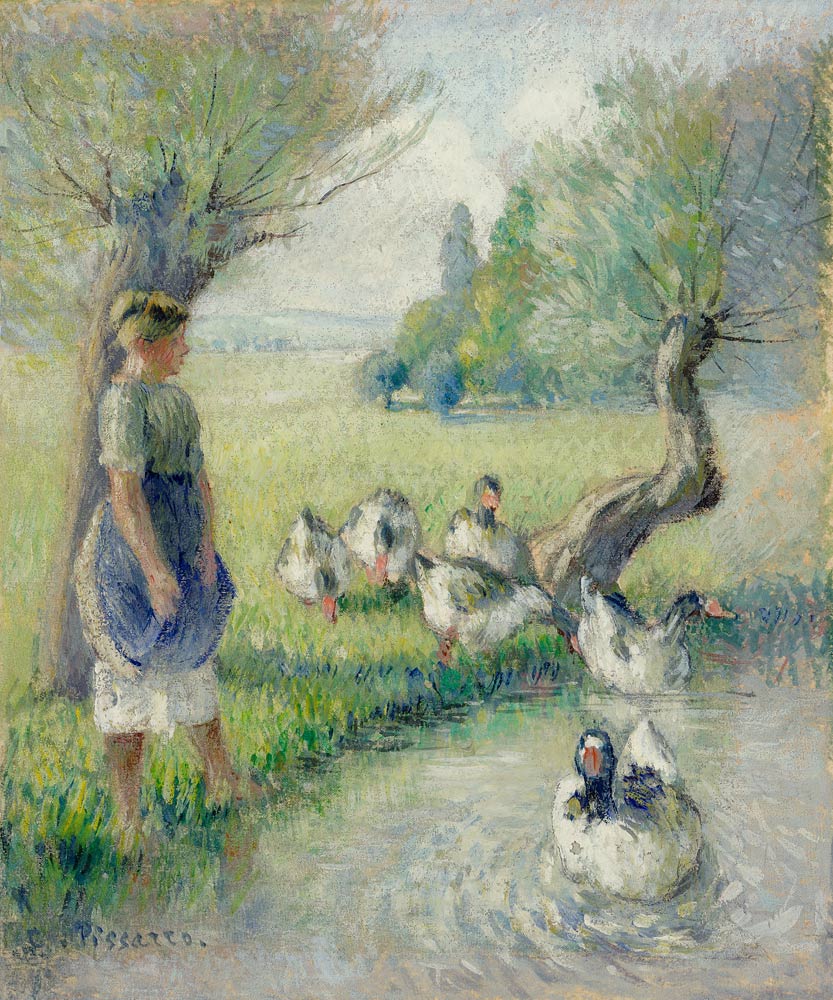 Die Gänsehirtin (Der Ententeich) de Camille Pissarro