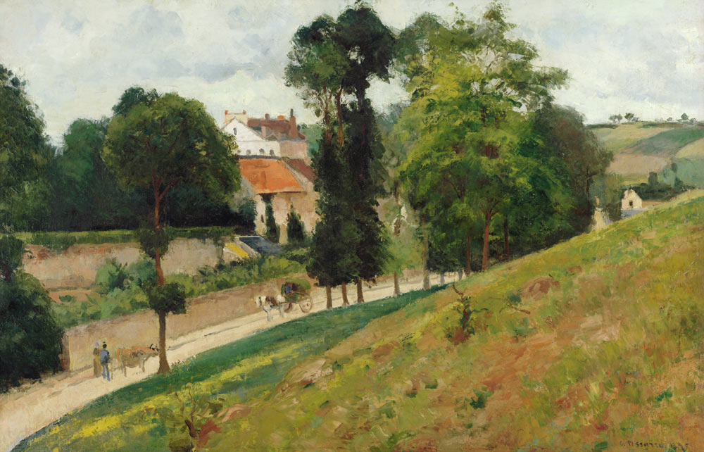 The Rue Saint Antoine in L ' Hermitage, Pontoise de Camille Pissarro