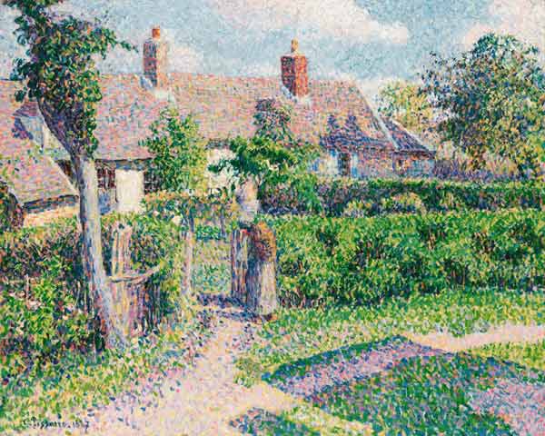 Peasants' houses, Eragny de Camille Pissarro