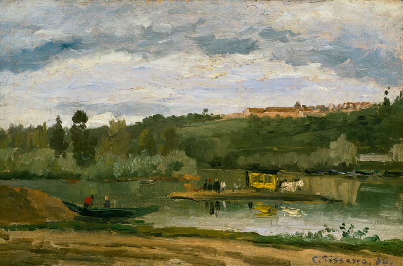 Ferry at Varenne-Saint-Hilaire de Camille Pissarro