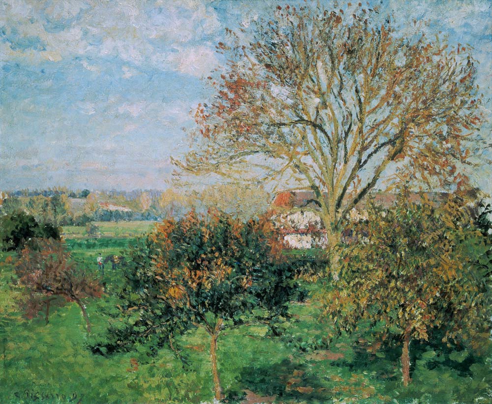 Mañana de otoño en Eragny. de Camille Pissarro