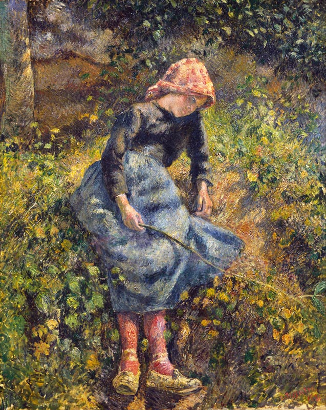 Girl with a Stick de Camille Pissarro