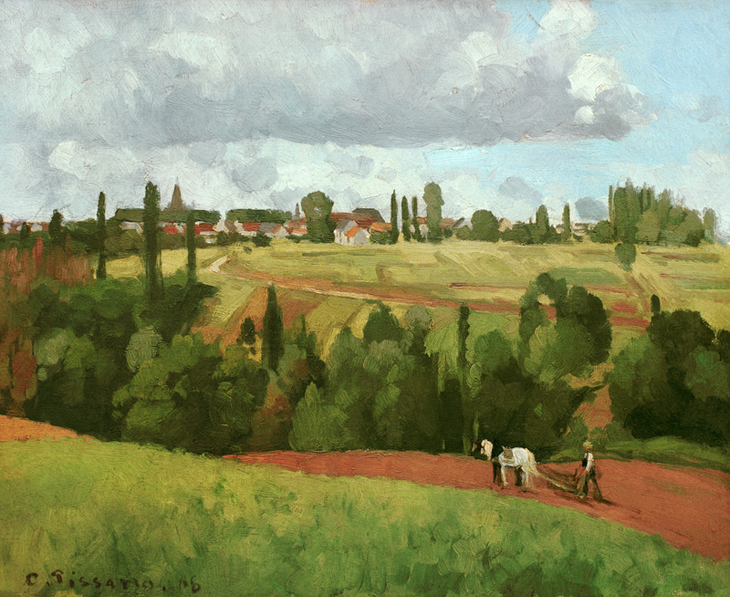 C.Pissarro /Landsape w.Peasant Ploughing de Camille Pissarro