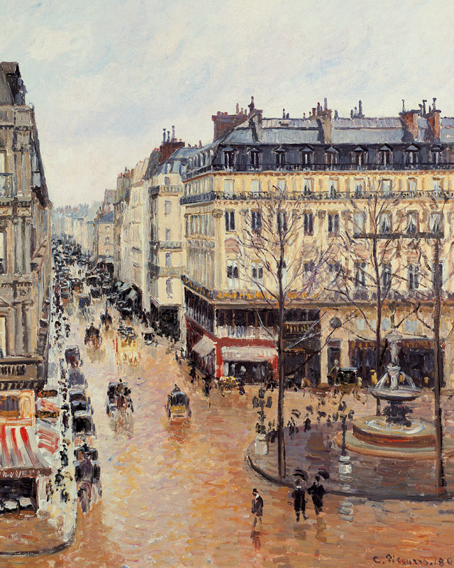 Rue Saint-Honoré am Nachmittag bei Regen de Camille Pissarro