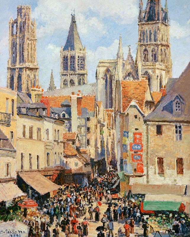 The Rue de l ' Epicerie in Rouen de Camille Pissarro