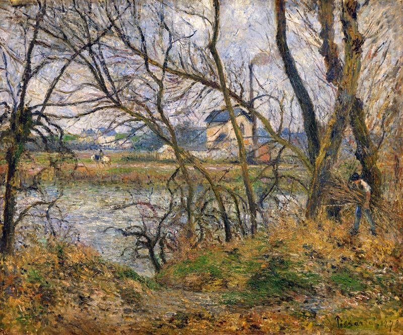 The Banks of the Oise, near Pontoise, Cloudy Weather de Camille Pissarro