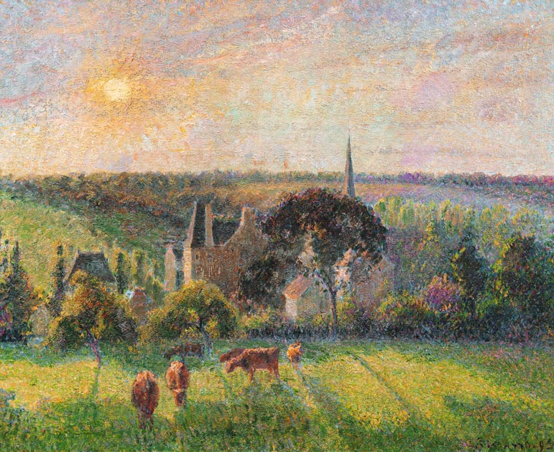 The Church and Farm of Eragny de Camille Pissarro
