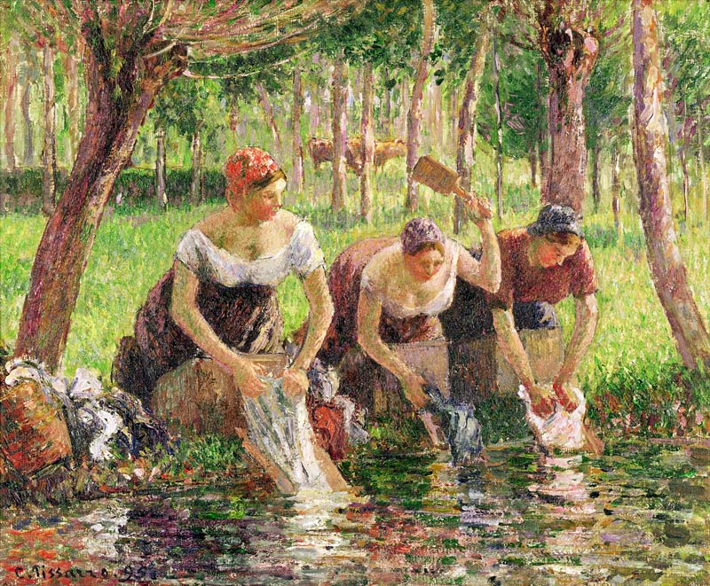 The Washerwomen, Eragny de Camille Pissarro