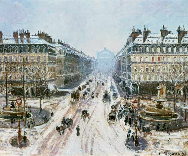 Avenue de l'Opera - Effect of Snow de Camille Pissarro