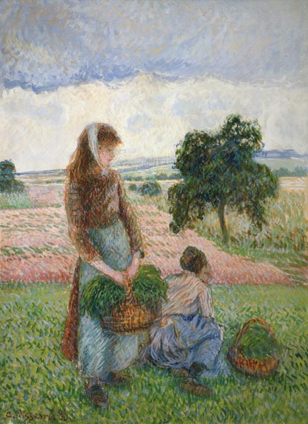 Farmers with baskets de Camille Pissarro