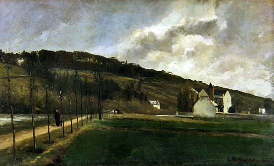 Banks of the river Marne in winter de Camille Pissarro