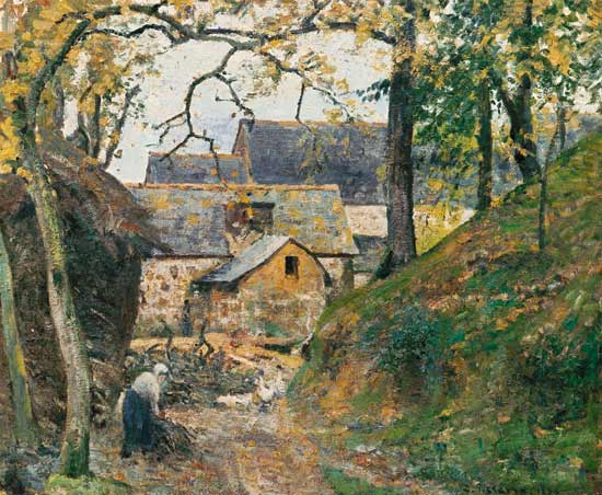 Farmhouse in Montfoucault de Camille Pissarro