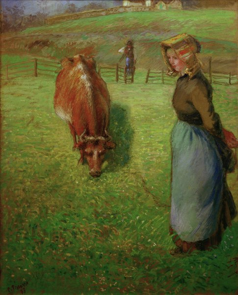 C.Pissarro, Bäuerin mit Kuh de Camille Pissarro