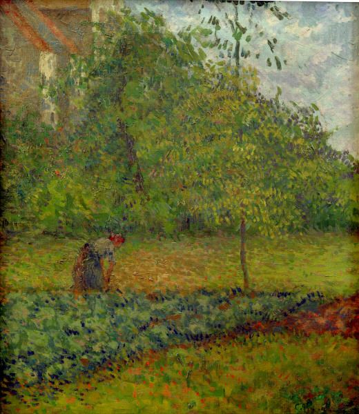 C.Pissarro, Gemüsegarten mit Bäuerin... de Camille Pissarro