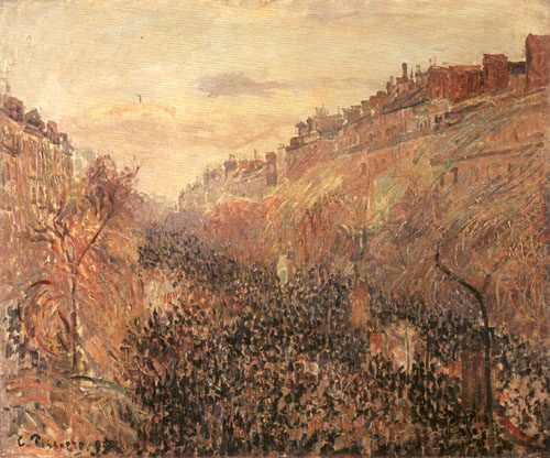 Shrovetide Tuesday, sunset, boulevard Montmartre de Camille Pissarro