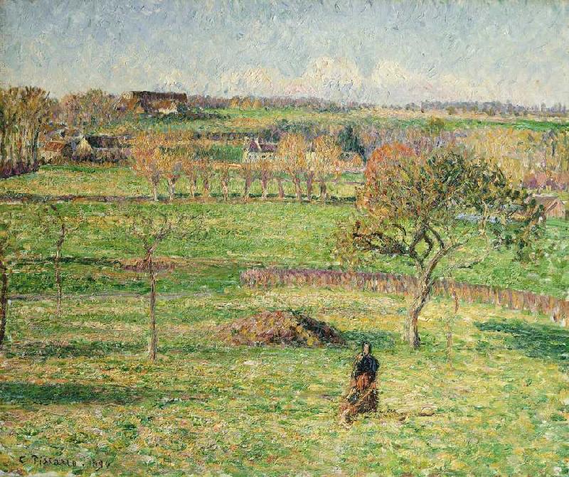 Felder im Herbst bei Bazincourt de Camille Pissarro
