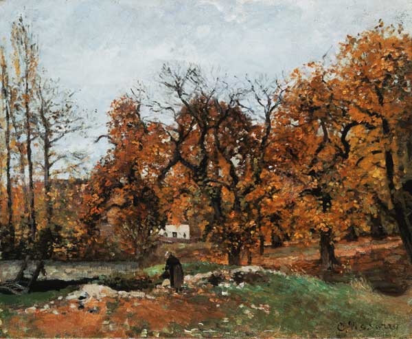 Autumn countryside at Louveciennes. de Camille Pissarro