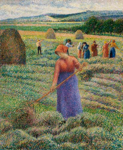 Hay harvest at Eragny de Camille Pissarro