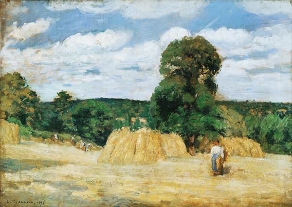 Harvesting at Montfoucault de Camille Pissarro