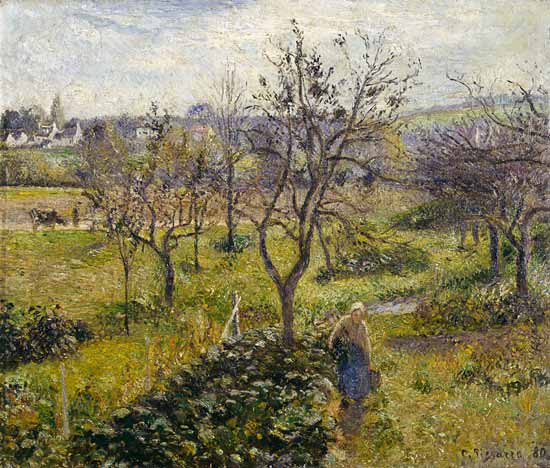 Landscape with kitchen garden at Eragny. de Camille Pissarro