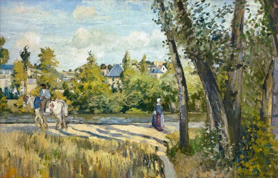 Paisaje en Pontoise a la luz intensa del sol de Camille Pissarro