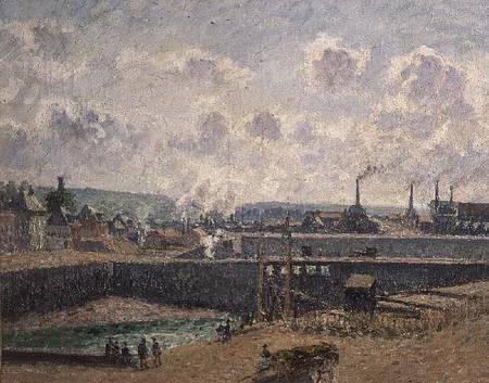 Low Tide at Duquesne Docks, Dieppe de Camille Pissarro