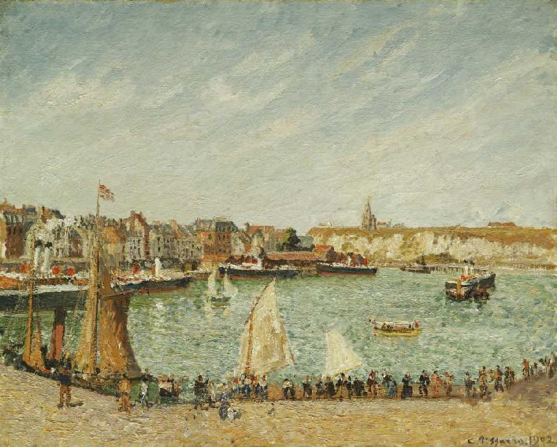 Nachmittagsonne am Hafen von Dieppe de Camille Pissarro