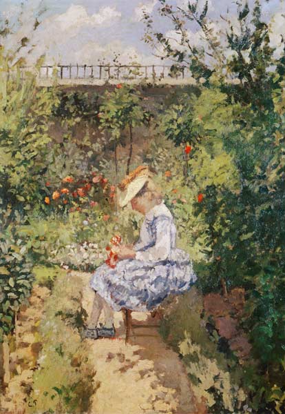 Girl in a Garden de Camille Pissarro