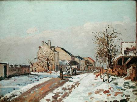 The Road from Gisors to Pontoise, Snow Effect de Camille Pissarro