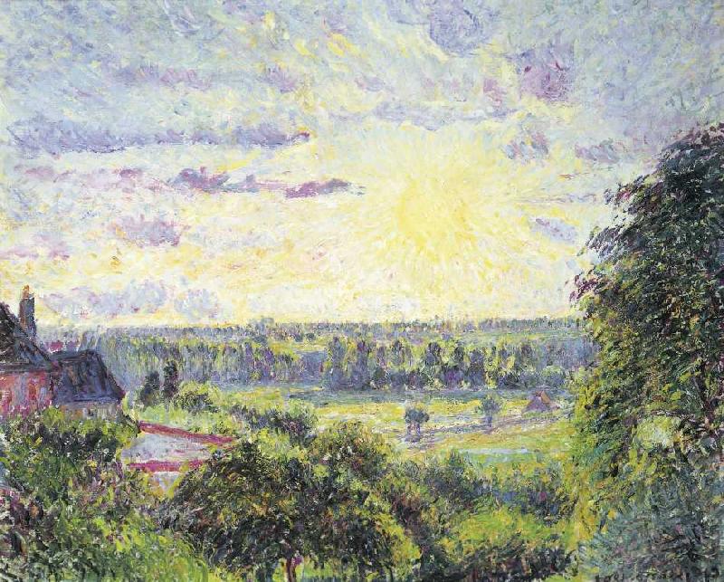 Sonnenuntergang in Eragny de Camille Pissarro