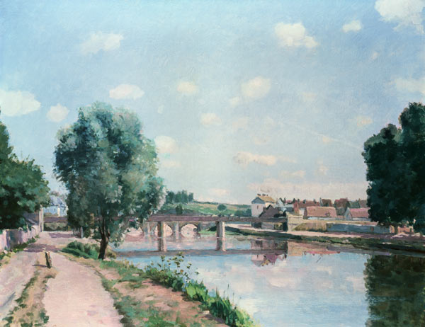 Pissarro / The railway bridge / c.1875 de Camille Pissarro
