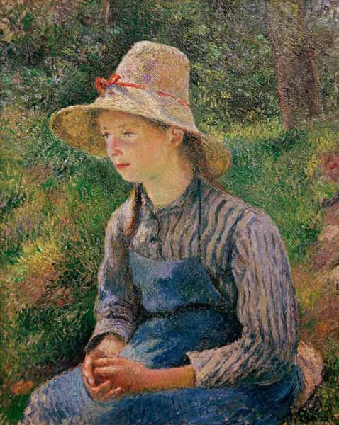 C.Pissarro, Bauernmädchen mit Strohhut