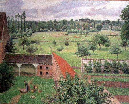 View Through a Window, Eragny de Camille Pissarro