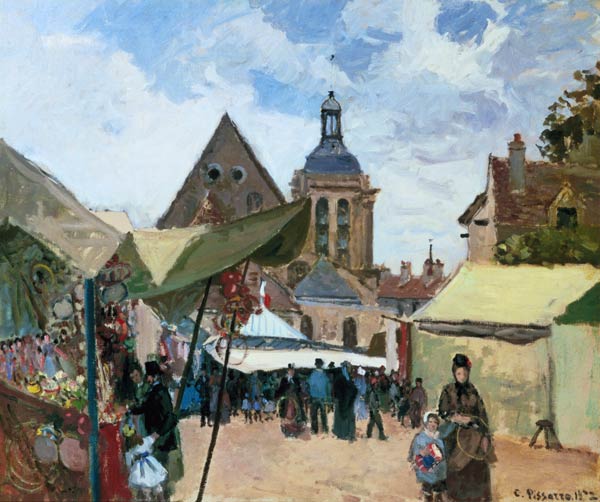 Public festival in September, Pontoise de Camille Pissarro