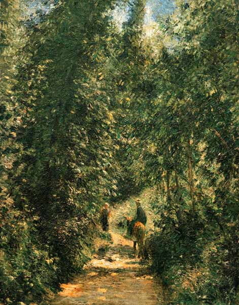 C.Pissarro, Weg unter Bäumen, Sommer de Camille Pissarro