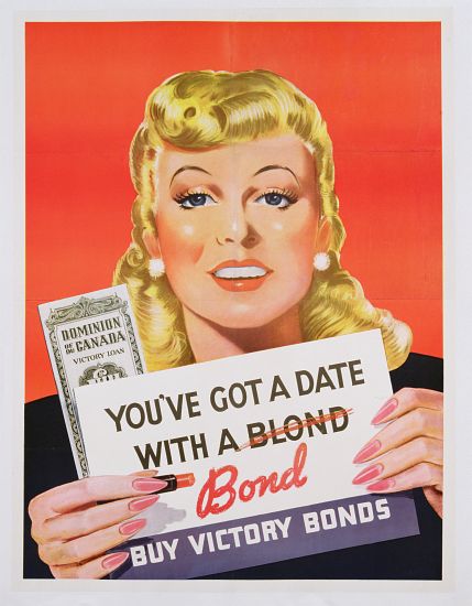 'You've Got a Date With a Bond', poster advertising Victory Bonds de Canadian School