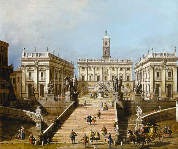 Rome, staircase to the Campodoglio. de Giovanni Antonio Canal