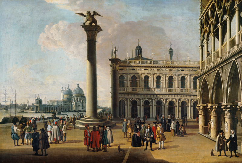 A view of the Piazzetta Looking West (pair of 63931) de Giovanni Antonio Canal