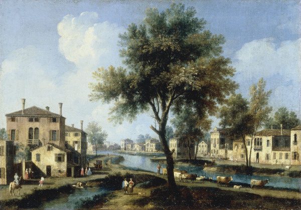 Brenta / View / Ptg.by Canaletto / C18th de Giovanni Antonio Canal