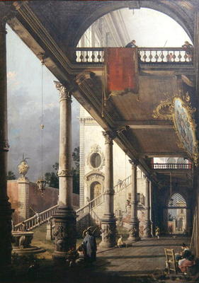 Capriccio of a Colonnade, 1765 (oil on canvas) de Giovanni Antonio Canal