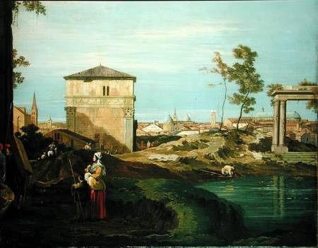 Detail of 'Capriccio with Motifs from Padua' de Giovanni Antonio Canal
