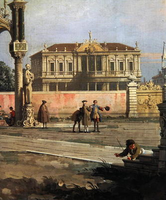 Detail of a Town House and a public square (oil on canvas) de Giovanni Antonio Canal