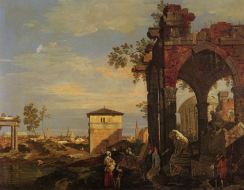 Landscape with ruins de Giovanni Antonio Canal