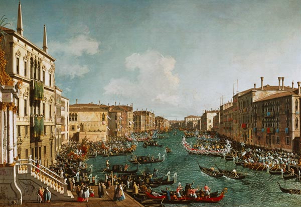 La regata en el Gran Canal frente al palacio de Giovanni Antonio Canal