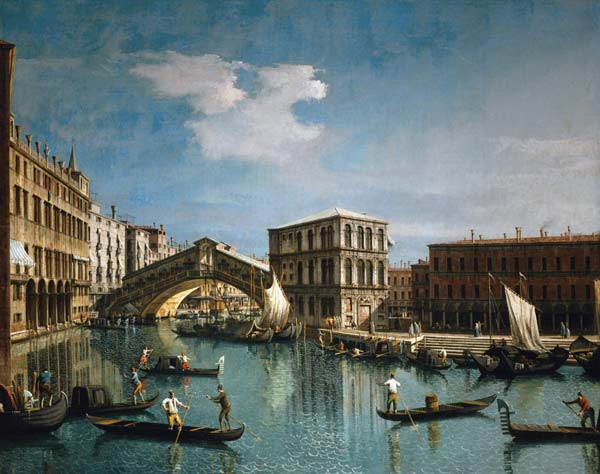The Rialto Bridge, Venice de Giovanni Antonio Canal