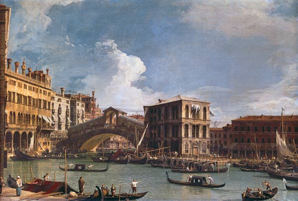 The Rialto Bridge, Venice, from the North de Giovanni Antonio Canal