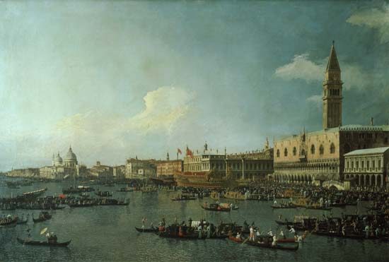 The Basin of San Marco on Ascension Day de Giovanni Antonio Canal