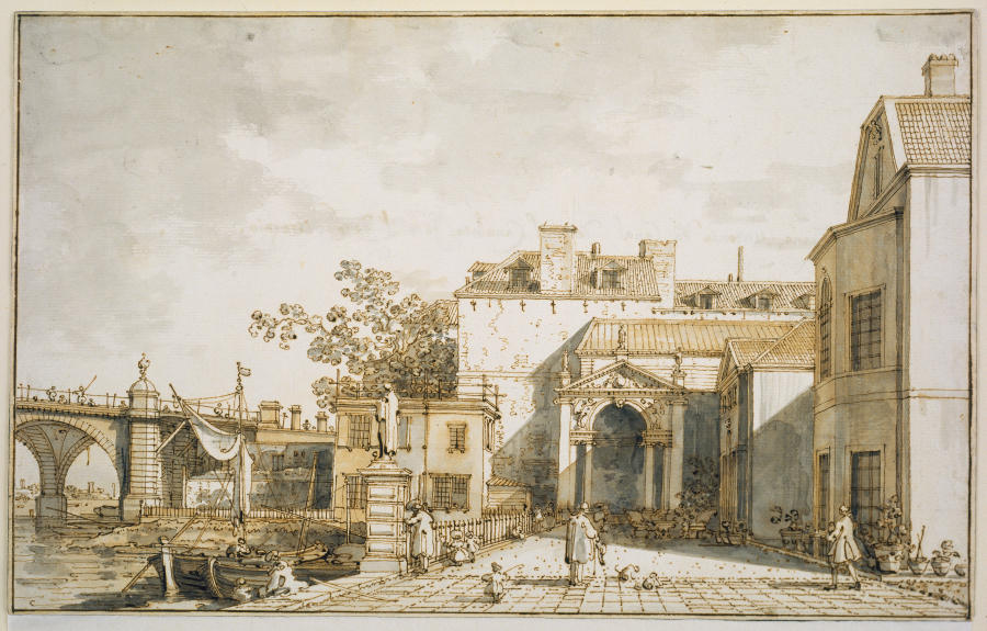 Capriccio with Reminiscences of Westminster Bridge and Richmond House de Canaletto (Giovanni Antonio Canal)