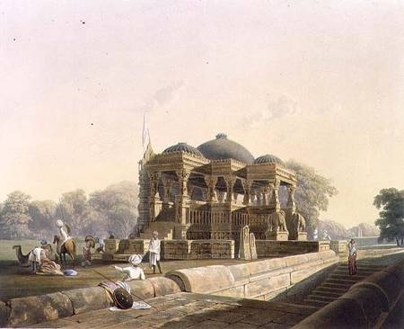 Ancient Temple at Hulwud, from Volume I of 'Scenery, Costumes and Architecture of India', painted by de Captain Robert M. Grindlay